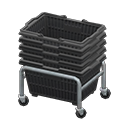 疊起來的購物籃 [黑色] (黑色/黑色)