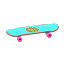 滑板 [藍色] (水藍色/黃色)