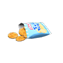zakje chips [Rijstwafels] (Oranje/Lichtblauw)