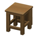 box-shaped seat: (Dark wood) Brown / Brown