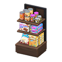estante de alimentación [Madera oscura] (Marrón/Multicolor)