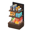 store shelf [Dark wood] (Brown/Colorful)