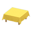 table with cloth: () Yellow / Yellow