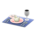 table setting: (Pink) Pink / Blue