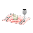 table setting: (Pink) Pink / Pink