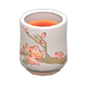 yunomi teacup: (Plum blossoms) Pink / Orange