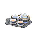 fancy tea set: (Light blue) Aqua / Gray
