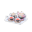 fancy tea set: (Pink) Pink / White