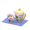 juego de té [Blanco] (Amarillo/Azul)