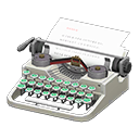typewriter: (Silver) White / Aqua
