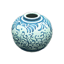 jarrón pequeño [Grullas y olas] (Celeste/Azul)