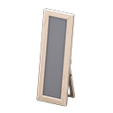 wooden full-length mirror: (White wood) Beige / Beige