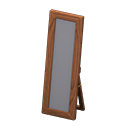 wooden full-length mirror [Dark wood] (Brown/Brown)