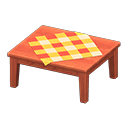 wooden table: (Cherry wood) Orange / Orange