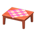 wooden table: (Cherry wood) Orange / Pink