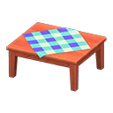 wooden table: (Cherry wood) Orange / Blue