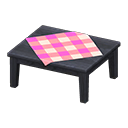 wooden table: (Black) Black / Pink