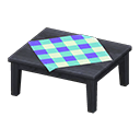 wooden table: (Black) Black / Blue
