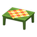 wooden table: (Green) Green / Orange