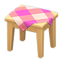 wooden mini table: (Light wood) Beige / Pink