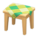 wooden mini table: (Light wood) Beige / Green