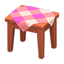 wooden mini table: (Cherry wood) Orange / Pink