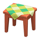 wooden mini table: (Cherry wood) Orange / Green