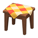 wooden mini table: (Dark wood) Brown / Orange