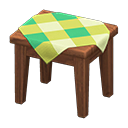 wooden mini table: (Dark wood) Brown / Green
