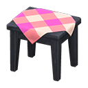 wooden mini table: (Black) Black / Pink