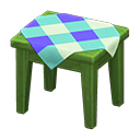 wooden mini table: (Green) Green / Blue