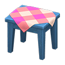 wooden mini table: (Blue) Blue / Pink