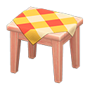 wooden mini table: (Pink wood) Pink / Orange