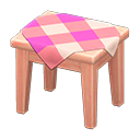 wooden mini table: (Pink wood) Pink / Pink