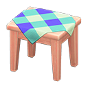 wooden mini table: (Pink wood) Pink / Blue