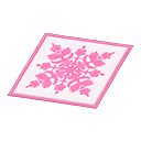 ピンクのハワイアンキルトのラグの画像