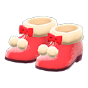 毛球靴 [红色] (红色/白色)