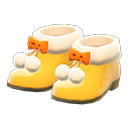 毛球靴 [黃色] (黃色/白色)