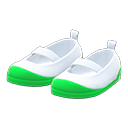 paire de souliers d'école [Vert] (Vert/Blanc)