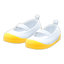 slip-on school shoes [Yellow] (Yellow/White)