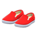 slip-on loafers [Red] (Red/White)