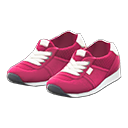 faux-suede sneakers [Berry red] (Red/White)