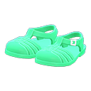 sandalia de goma [Verde] (Verde/Verde)
