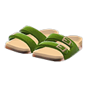 双带凉鞋 [绿色] (绿色/米色)