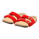 双带凉鞋 [红色] (红色/米色)