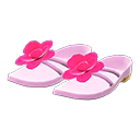 paire de sandales fleuries [Rose] (Rouge/Rose)