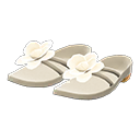 sandalia con flor [Blanco] (Blanco/Gris)