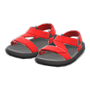 sandalia de paseo [Rojo] (Rojo/Negro)