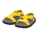 sandalia de paseo [Amarillo] (Amarillo/Negro)