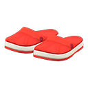 slip-on sandals [Red] (Red/Red)